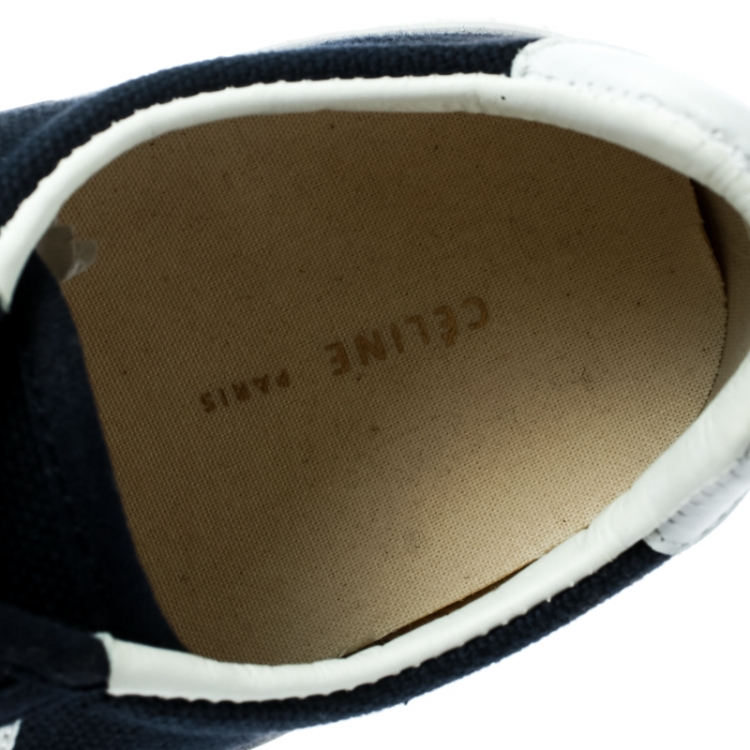 Pre Owned Celine Blue/White Canvas Pilmsole Sneakers Size 38