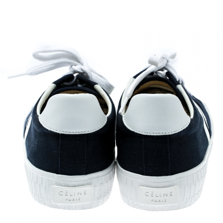 Pre Owned Celine Blue/White Canvas Pilmsole Sneakers Size 38