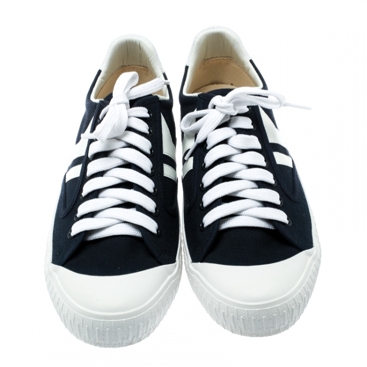 Pre Owned Celine Blue/White Canvas Pilmsole Sneakers Size 38