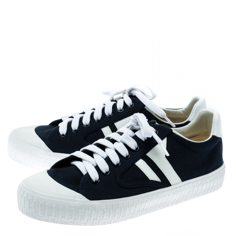 Pre Owned Celine Blue/White Canvas Pilmsole Sneakers Size 38