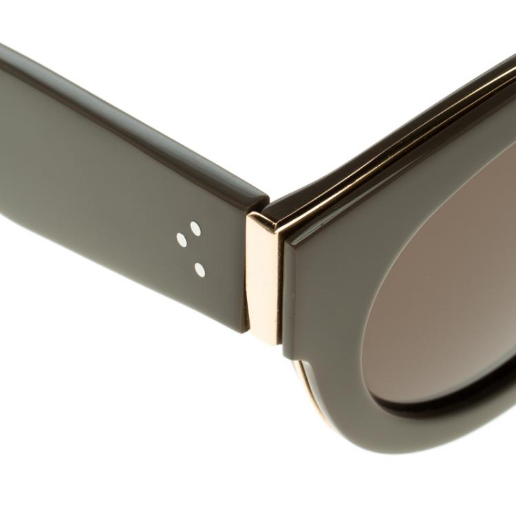 Pre Owned Celine Dark Brown Round Sunglasses