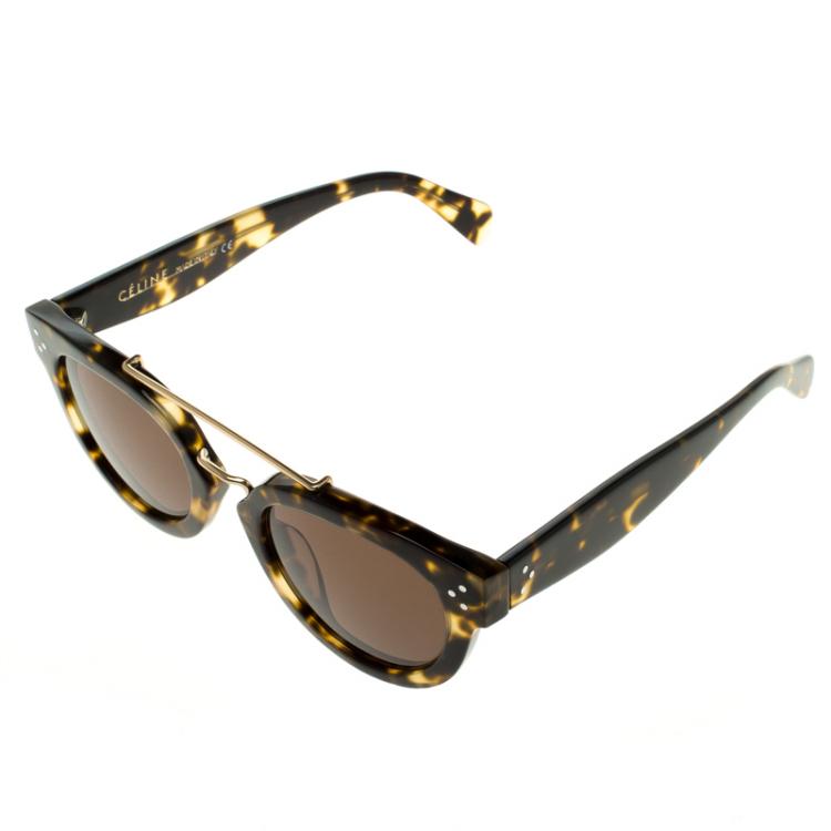 Pre Owned Celine Brown CL41043/S PHW/A6 Round Sunglasses