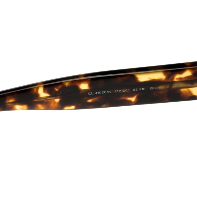 Pre Owned Celine Havana Blue / Grey 41026/S FU9DV Wayfarer Sunglasses