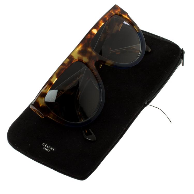 Pre Owned Celine Havana Blue / Grey 41026/S FU9DV Wayfarer Sunglasses