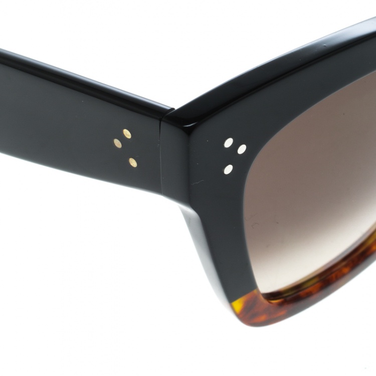 Pre Owned Celine Black Havana/Black Gradient CL41090/S Catherine Wayfarer Sunglasses