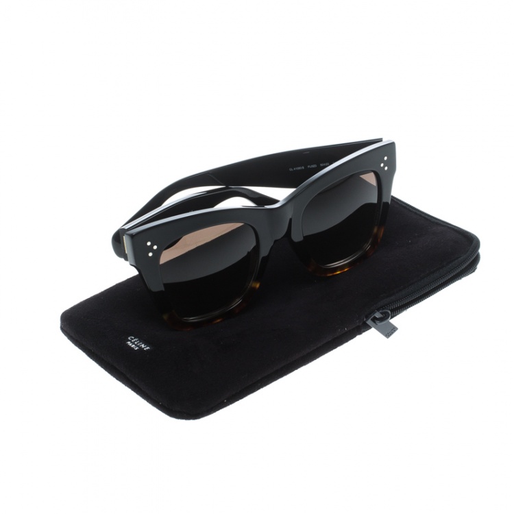 Pre Owned Celine Black Havana/Black Gradient CL41090/S Catherine Wayfarer Sunglasses
