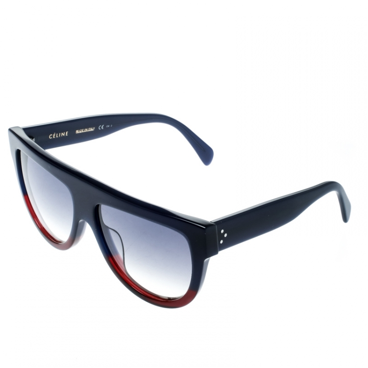 Pre Owned Celine Blue/Blue Gradient CL 41026/S Aviator Sunglasses