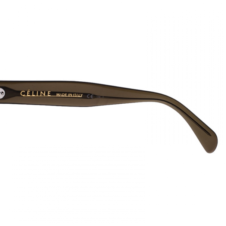 Pre Owned Celine Olive Green/Green Gradient CL 41755 Audrey Round Sunglasses