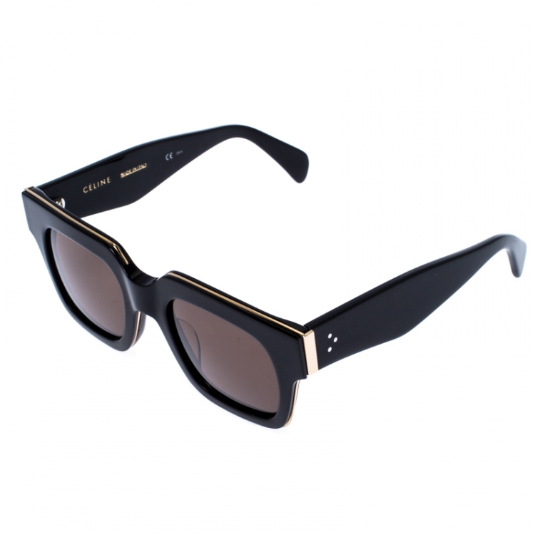 Pre Owned Celine Black/Grey CL 41097/S Square Sunglasses