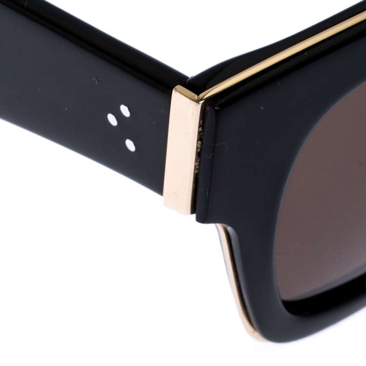 Pre Owned Celine Black/Grey CL 41097/S Square Sunglasses