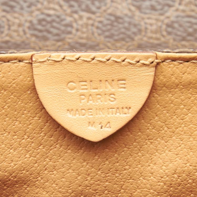 Pre Owned Celine Brown/Dark Brown Macadam Canvas Travel Bag