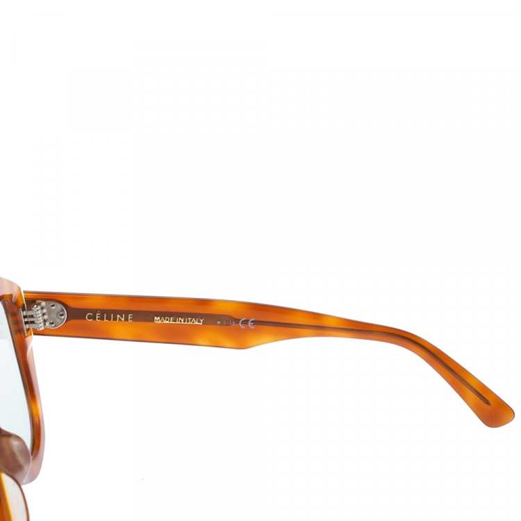 Pre Owned Celine Honey Brown/ Green CL40046U Aviator Sunglasses