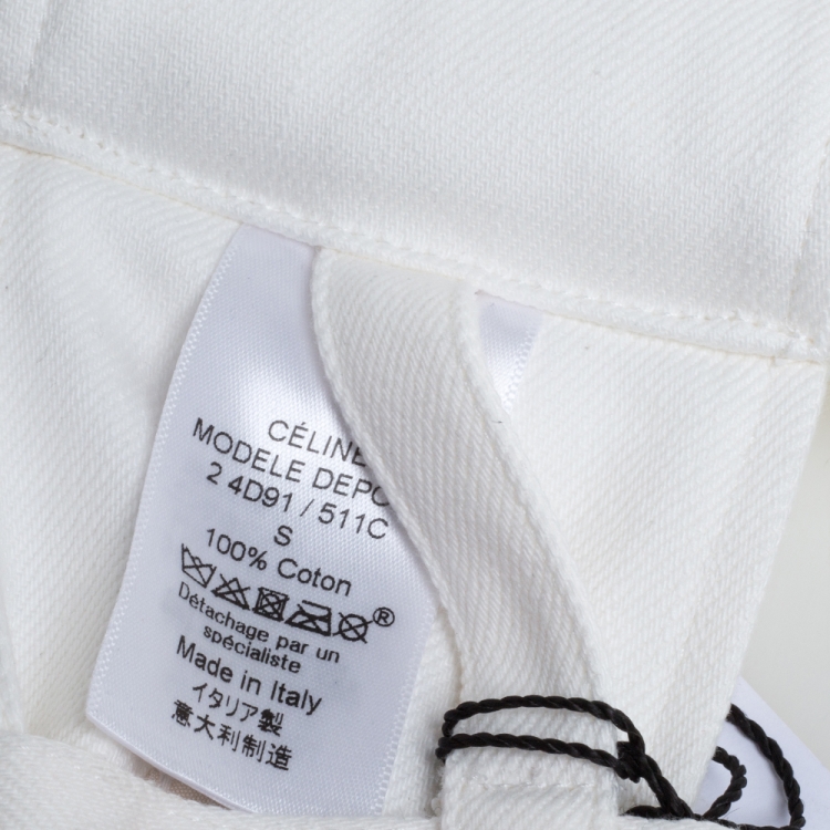 Pre Owned Céline White Denim Oversized Belt S