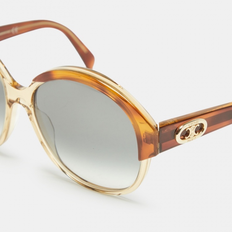 Pre Owned Celine Brown Gradient CL40154 Maillon Triomphe Oversized Sunglasses