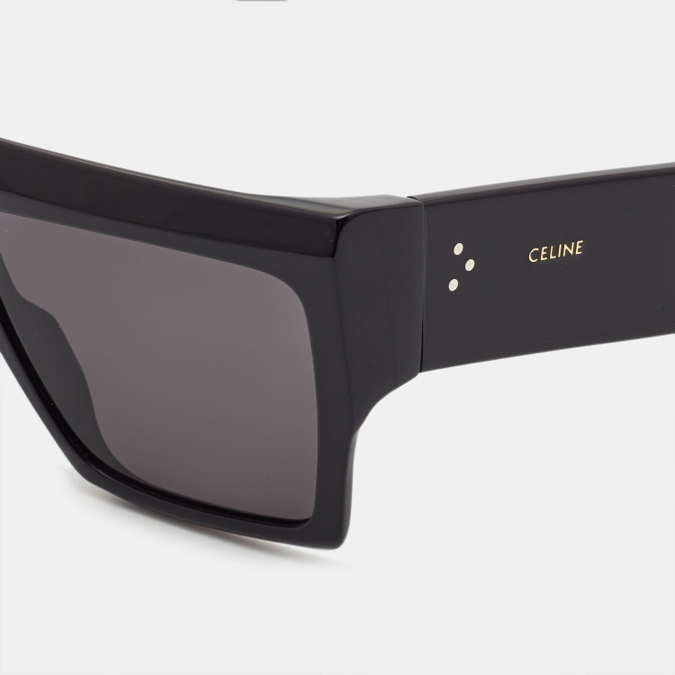 Pre Owned Celine Black CL400921 Flat Top Rectangular Sunglasses