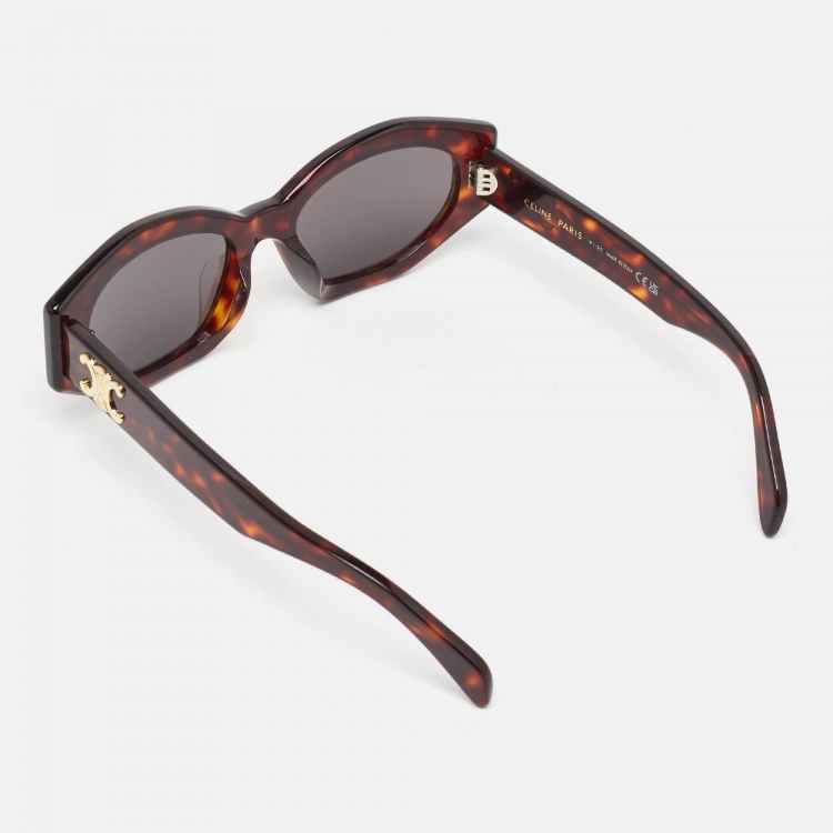 Pre Owned Celine Tortoise Brown CL40238U Triomphe Cat Eye Sunglasses