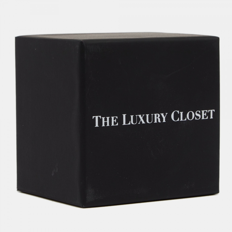 Pre Owned Celine Gold Tone Stone Studded Manchette Wide Bracelet M