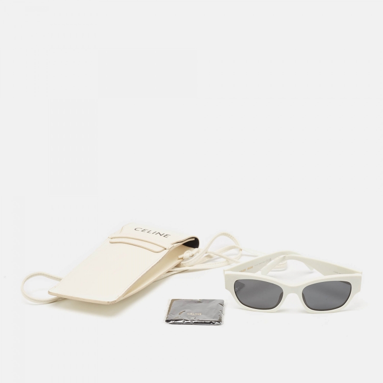 Pre Owned Celine White CL40197U Cat Eye Sunglasses