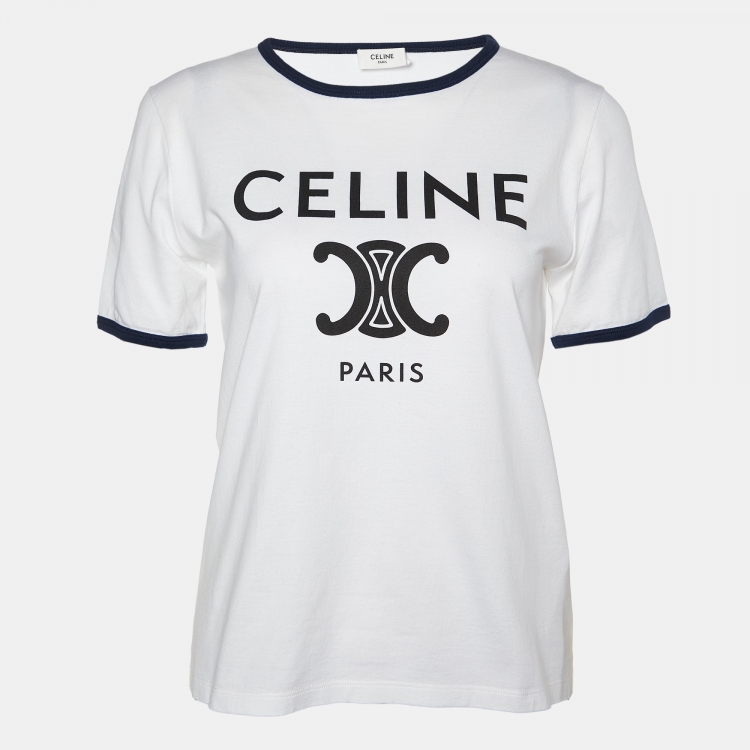 CELINE ロゴプリント ホワイトTシャツ 中古・古着通販】CELINE (セリーヌ) オーバーサイズロゴTシャツ