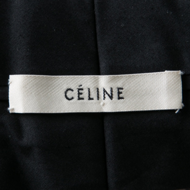 مملوكة مسبقًا Celine Multicolor Dotted Textured Stretch Silk Pants S