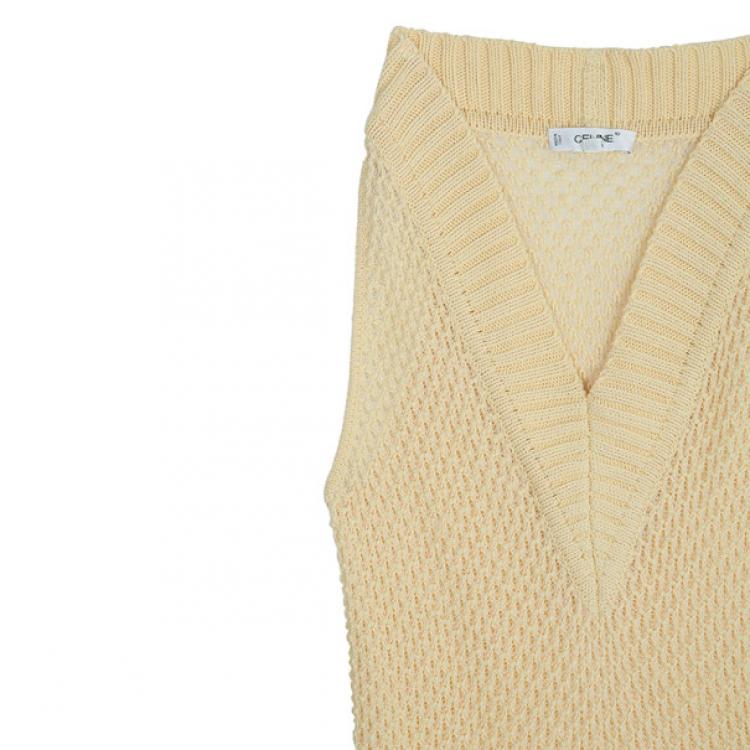 Pre Owned Celine Vintage Cable Knit Vest M