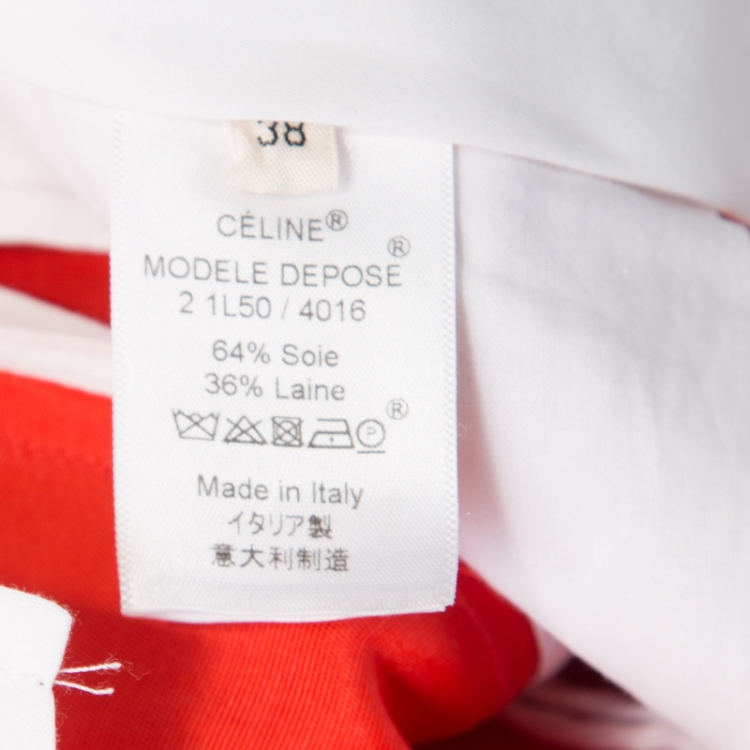 مملوكة مسبقًا Celine Red Silk and Wool High Waist Tapered Trousers M