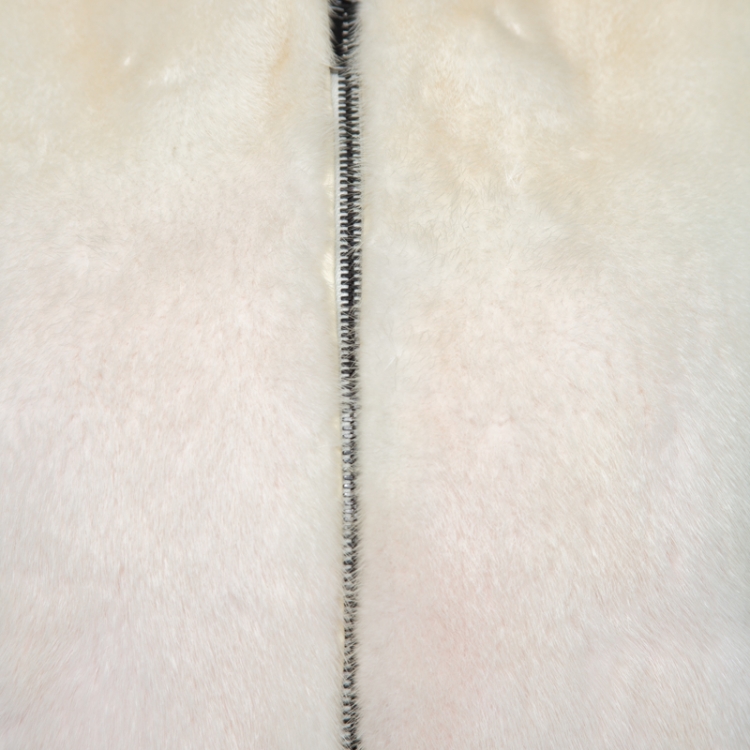 Pre Owned Celine Off White Gradient Mink Fur Zip Front Hooded Jacket S