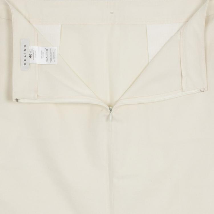 Pre Owned Celine Beige A-line Skirt M