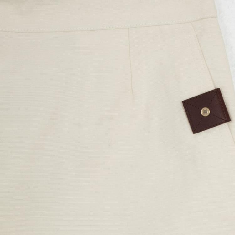 Pre Owned Celine Beige A-line Skirt M
