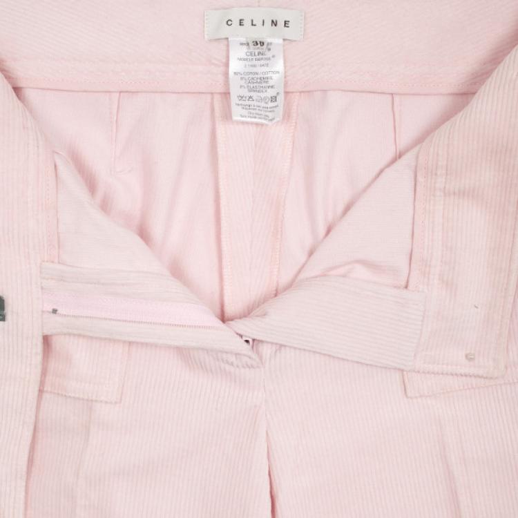 Pre Owned Celine Pink Corduroy Trouser M