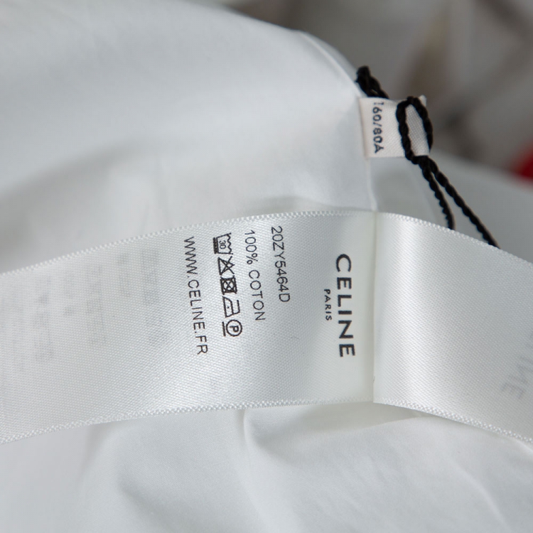 Pre Owned Celine White Cotton Poplin Long Sleeve Shirt S