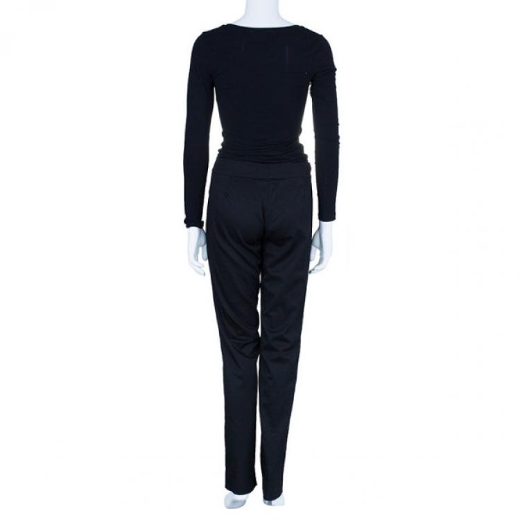 Pre Owned Celine Black Tapered Casual Trousers M