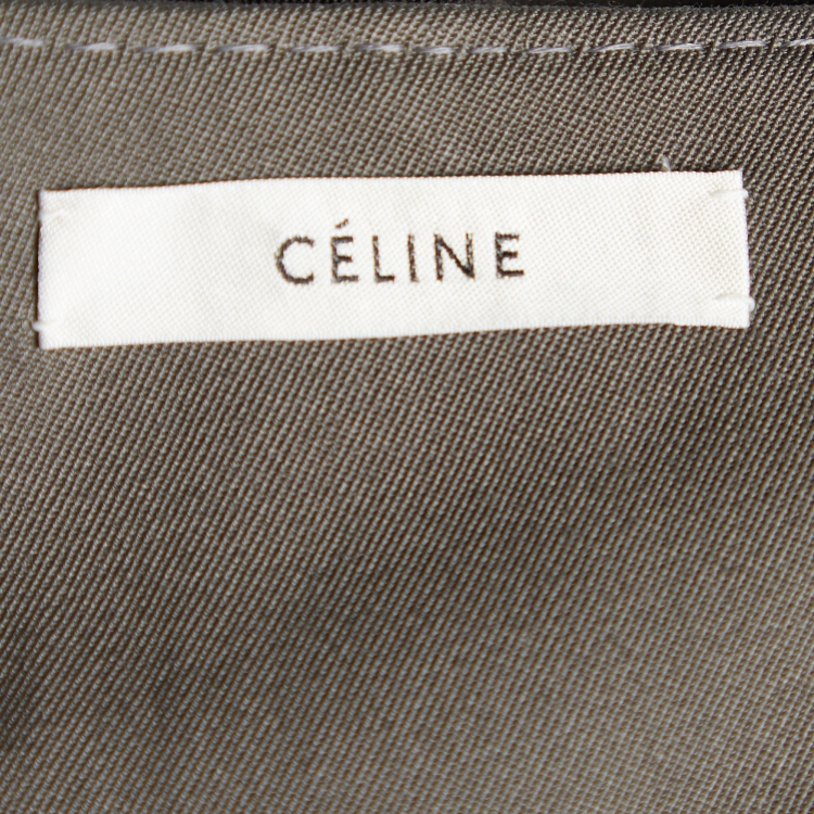 Pre Owned Celine Military Green Wool Asymmetrical Vest S