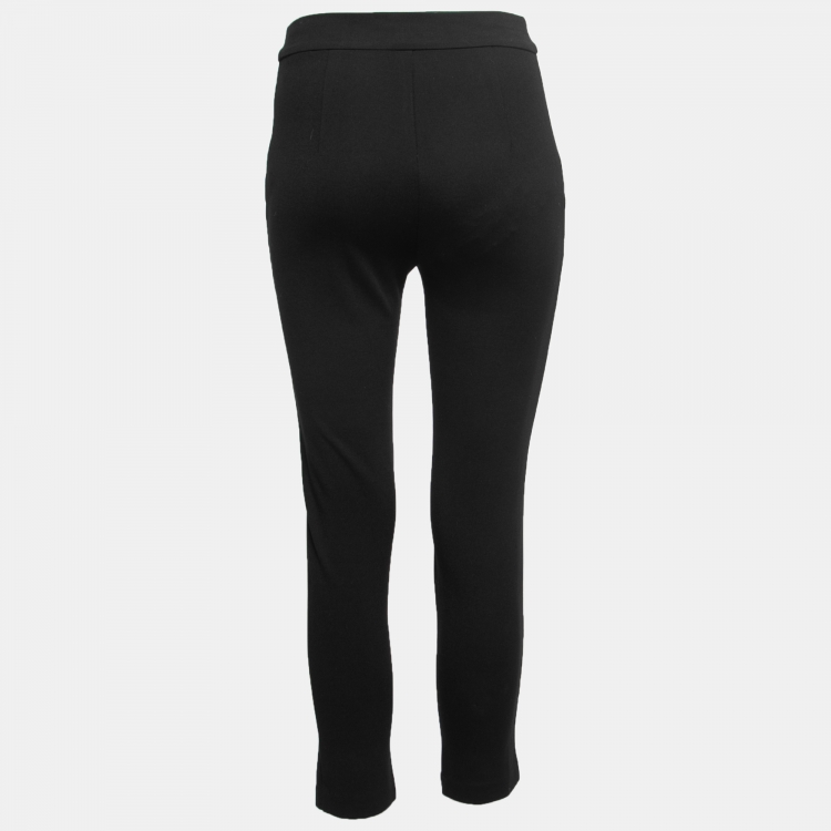Pre Owned Celine Black Stretch Knit Tailored Trousers S