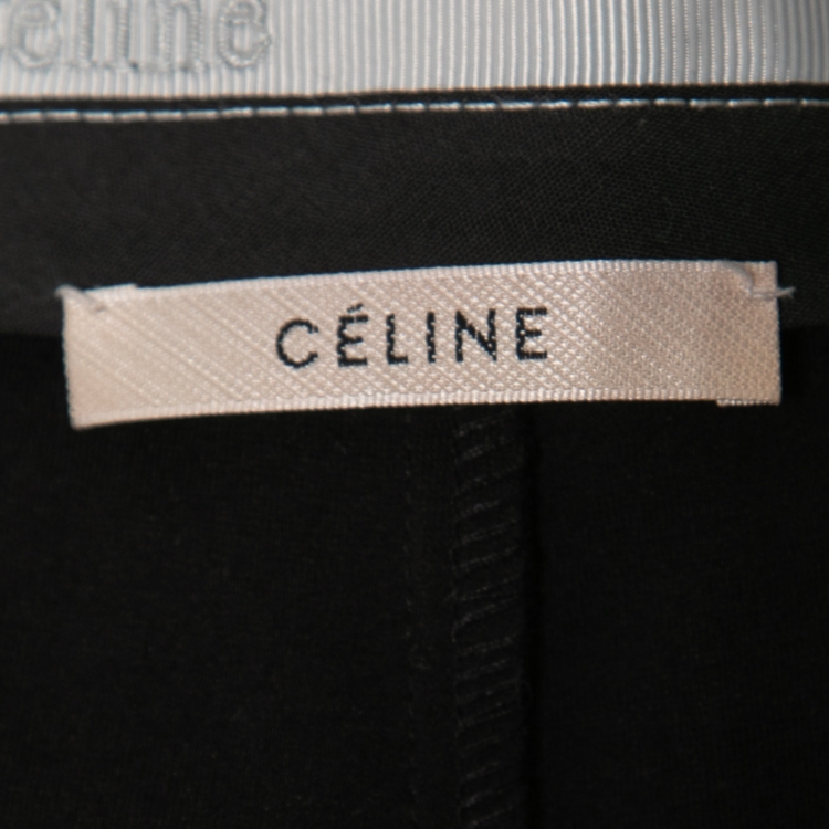 Pre Owned Celine Black Stretch Knit Tailored Trousers S