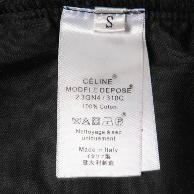 Pre Owned Celine Black Stretch Knit Tailored Trousers S