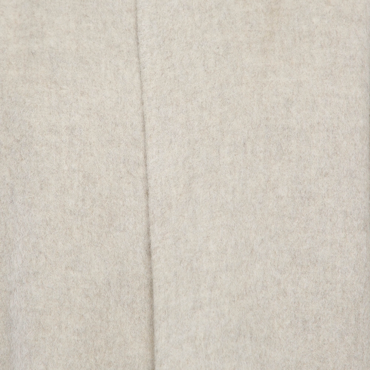 Pre Owned Celine Light Grey Wool Open Front Mid-Length Coat M