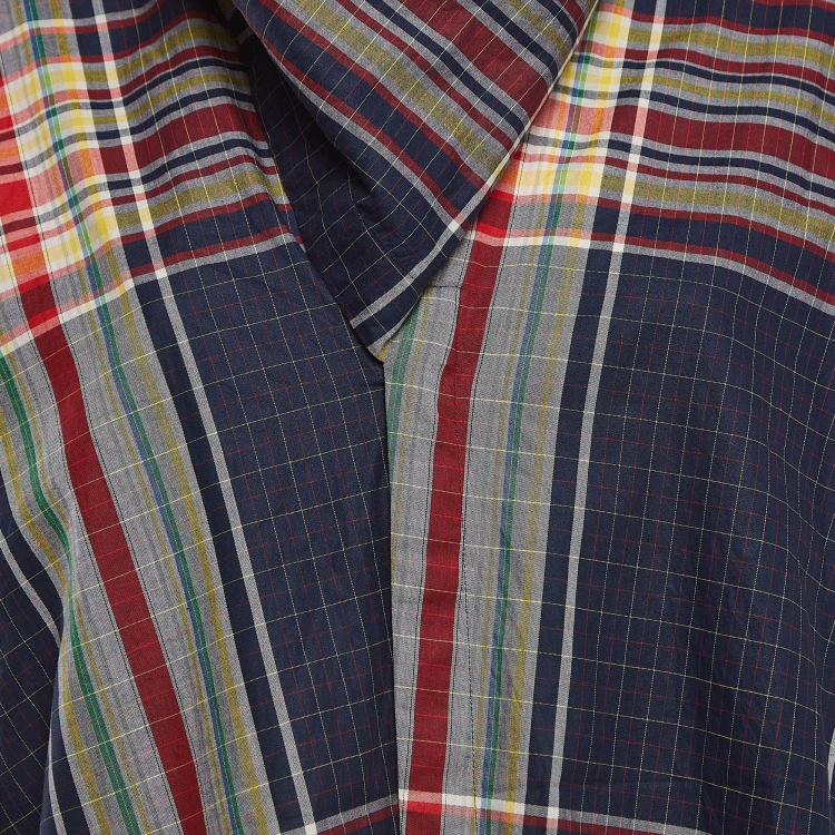 Pre Owned Celine Multicolor Tartan Pattern Cotton Shirt M