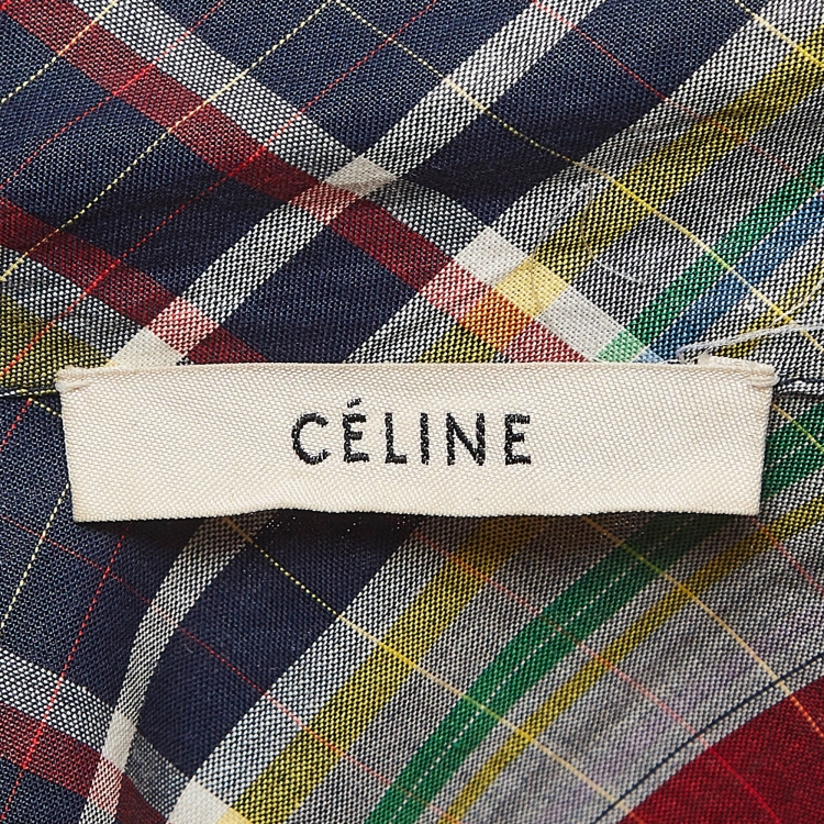Pre Owned Celine Multicolor Tartan Pattern Cotton Shirt M