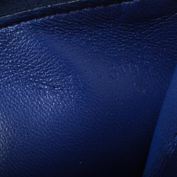 Pre Owned Celine Blue Leather Half Zip Continental Wallet 