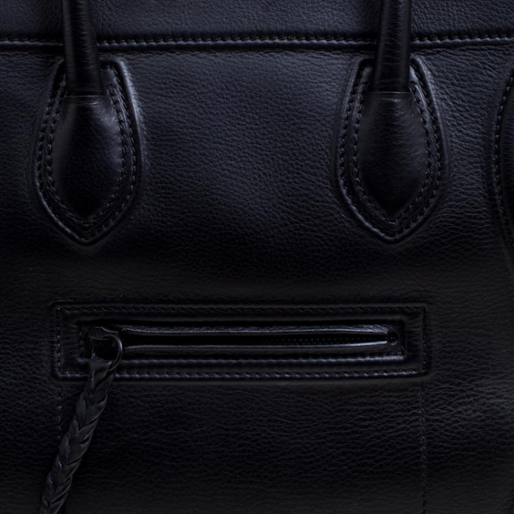 Pre Owned Celine Black Leather Medium Phantom Luggage Tote