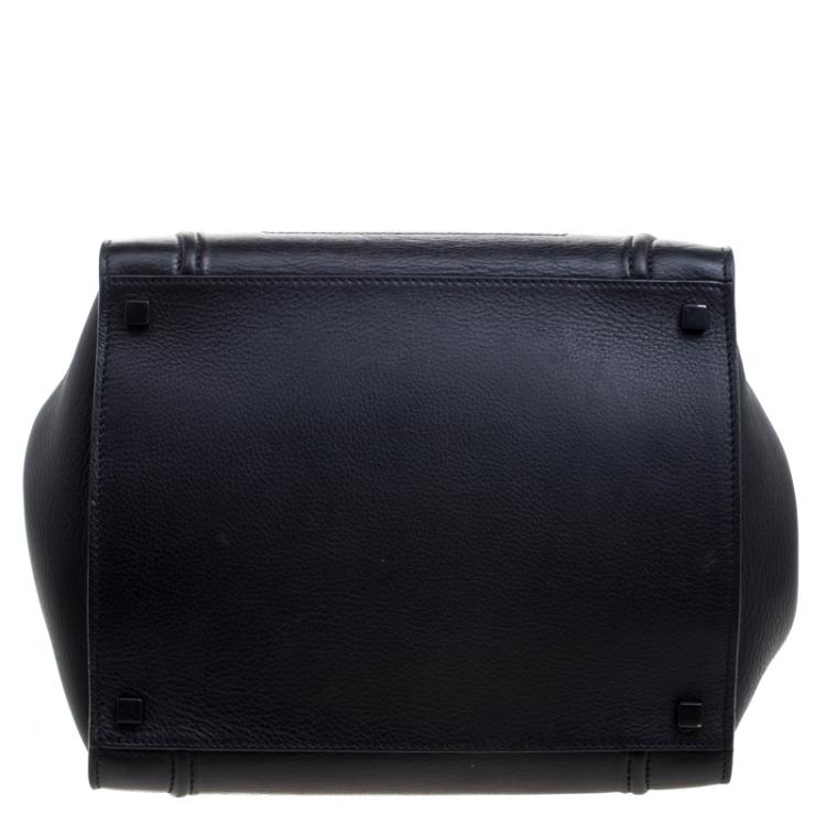 Pre Owned Celine Black Leather Medium Phantom Luggage Tote