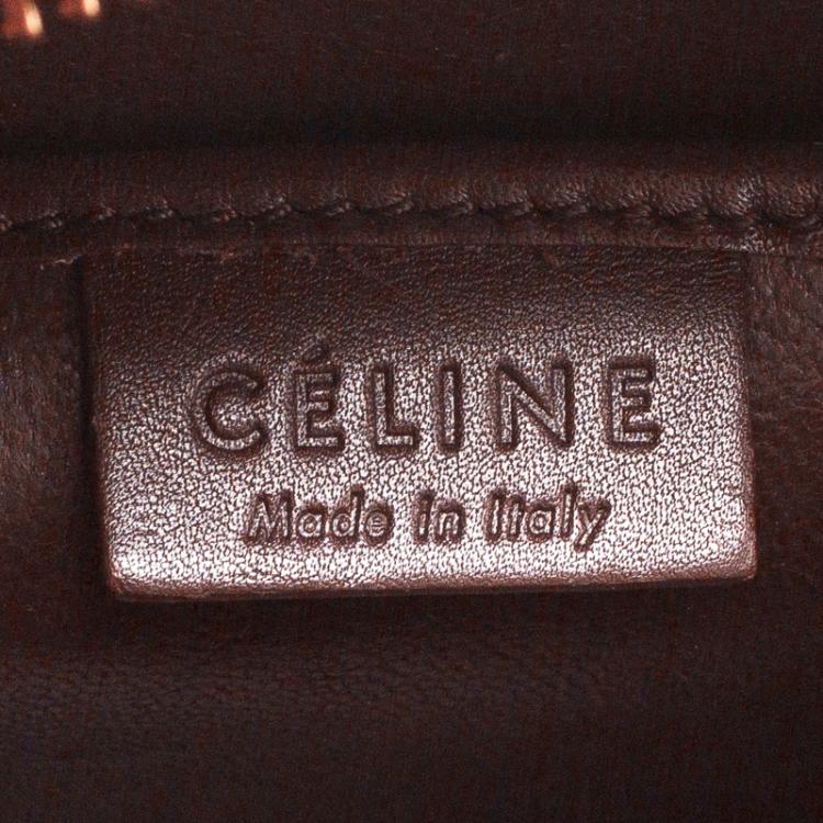 Pre Owned Celine Tri Color Leather and Suede Nano Luggage Tote