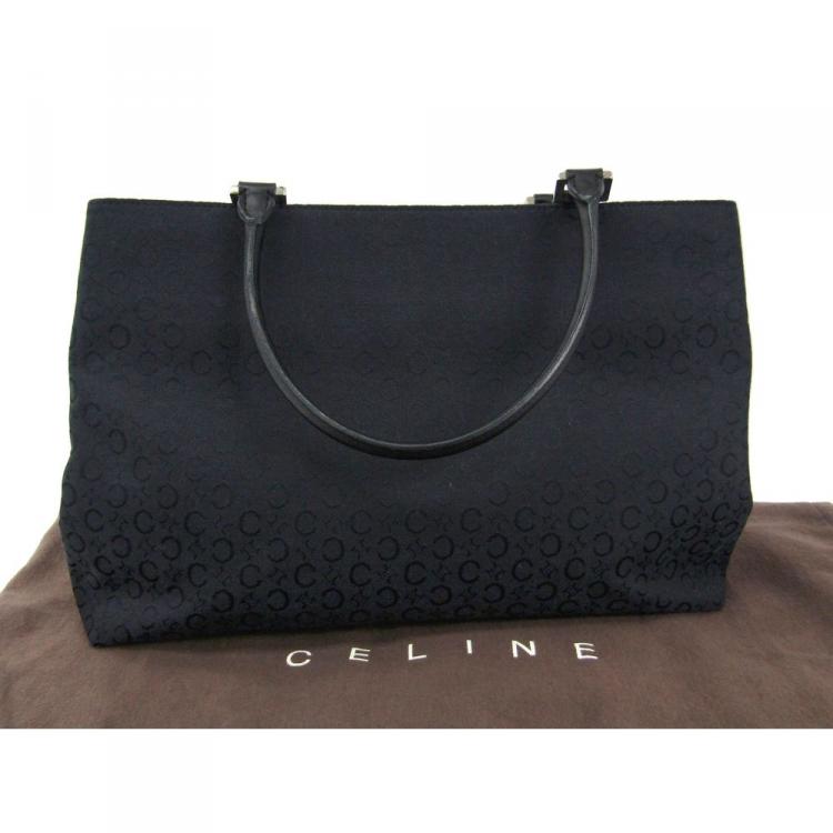 Pre Owned Celine Black Macadam Canvas Shopper Tote