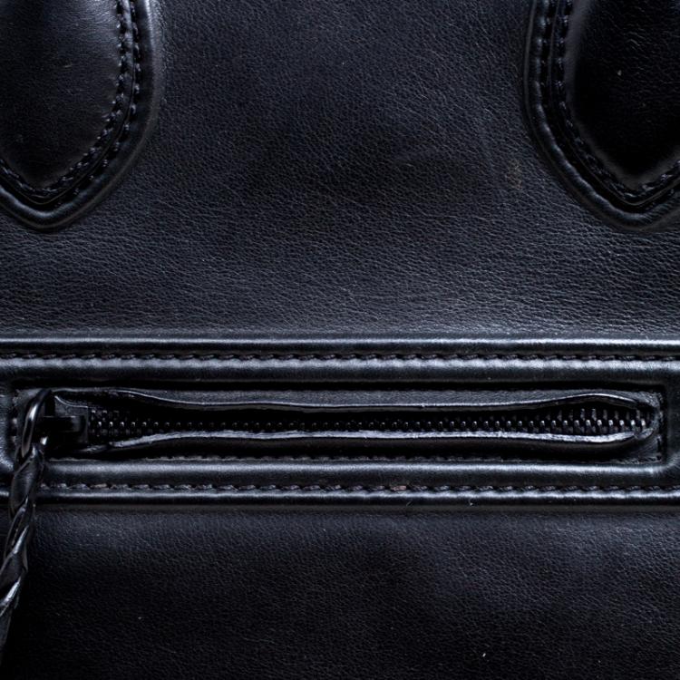 Pre Owned Celine Black Leather Medium Phantom Luggage Tote