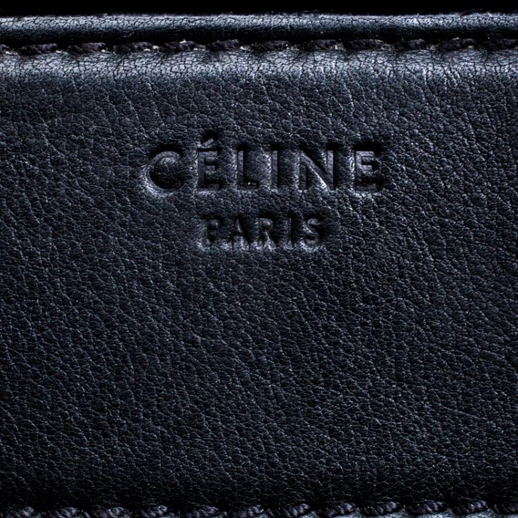 Pre Owned Celine Black Leather Medium Phantom Luggage Tote