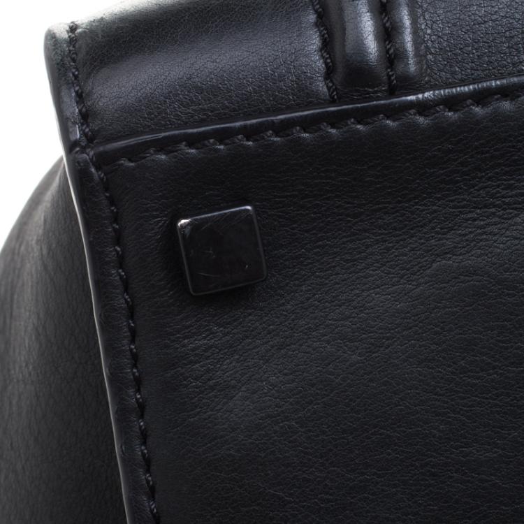 Pre Owned Celine Black Leather Medium Phantom Luggage Tote