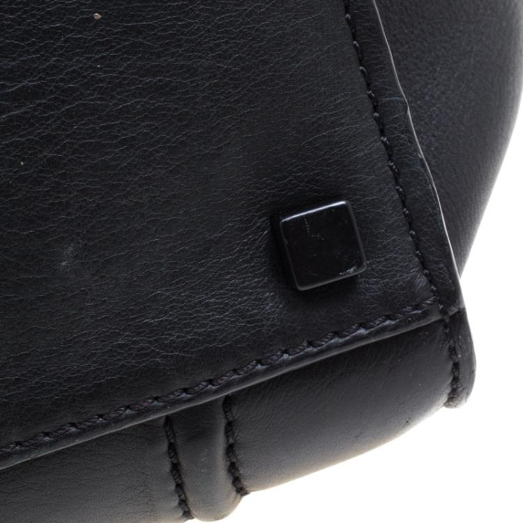 Pre Owned Celine Black Leather Medium Phantom Luggage Tote