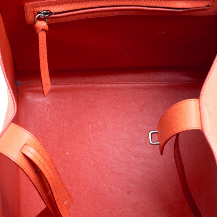 Pre Owned Celine Orange Leather Medium Phantom Luggage Tote