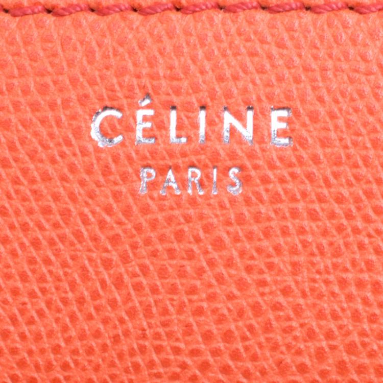 Pre Owned Celine Orange Leather Medium Phantom Luggage Tote